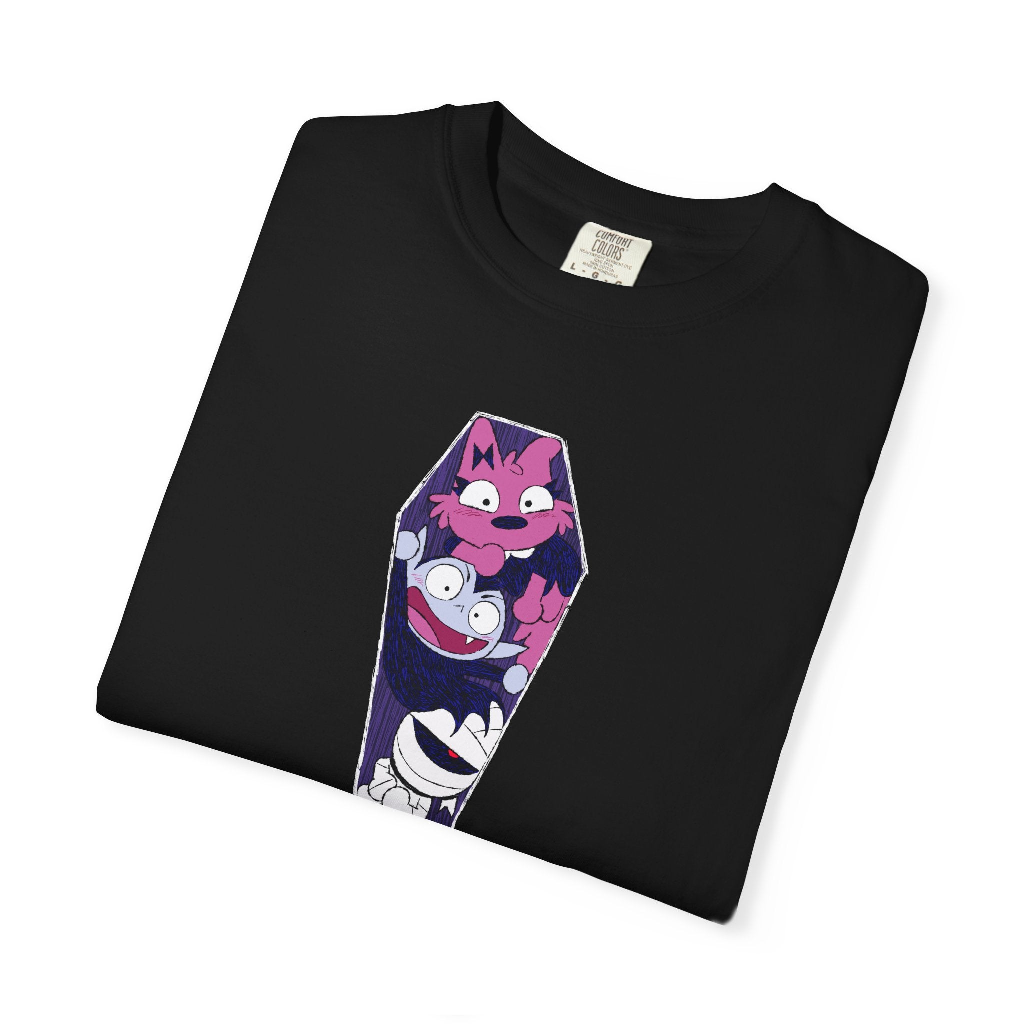 The Bat Pack Character Coffin Adult Unisex Tee