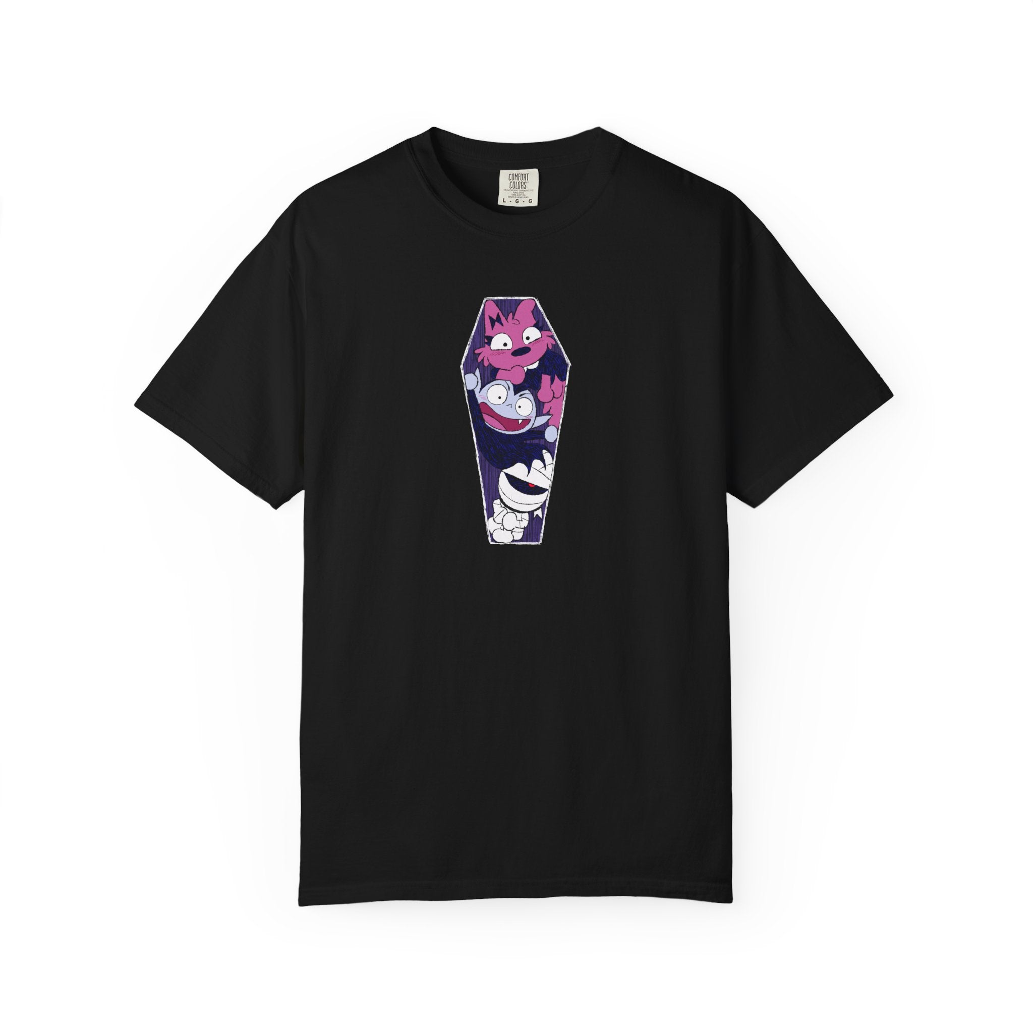 The Bat Pack Character Coffin Adult Unisex Tee