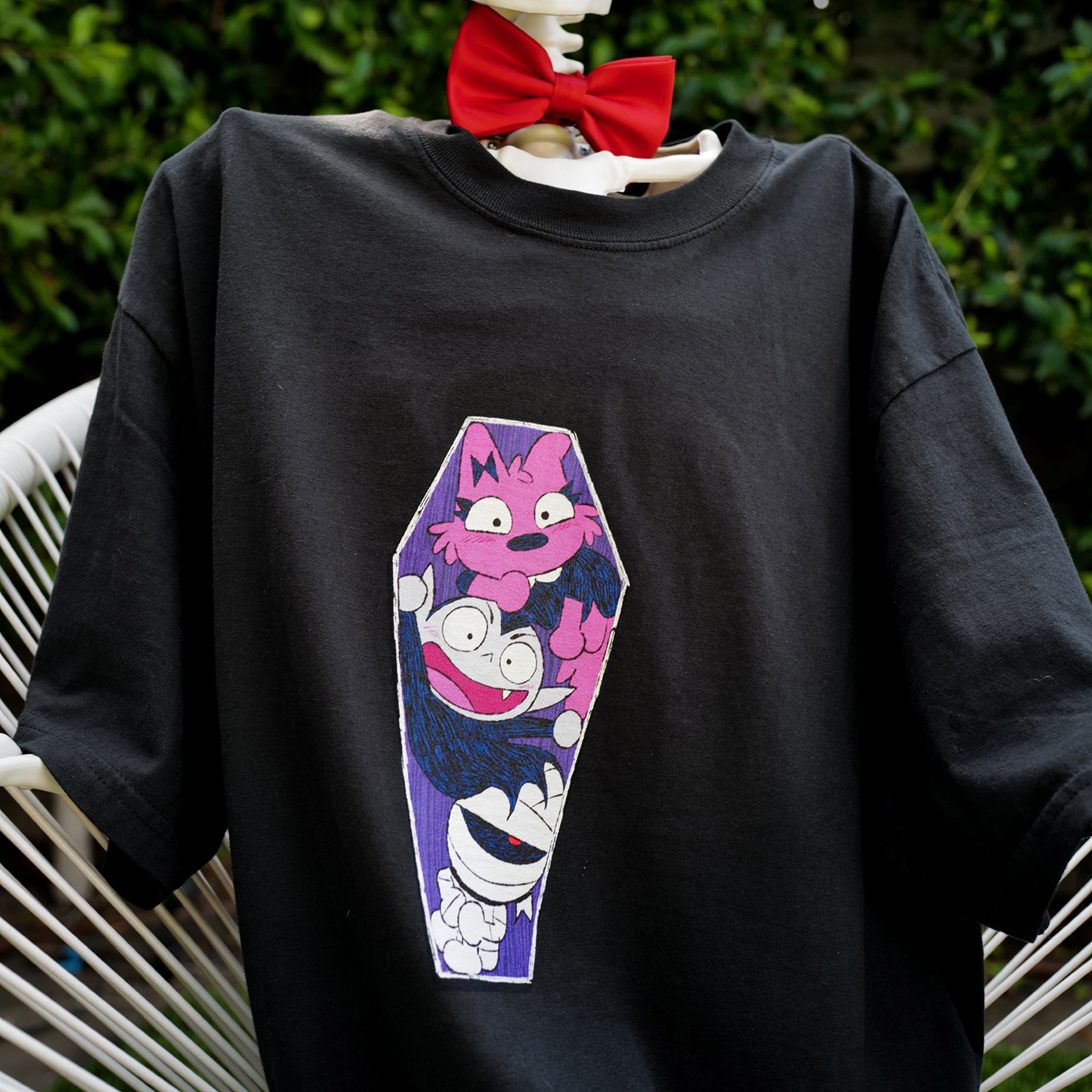 The Bat Pack Character Coffin Adult Unisex Tee