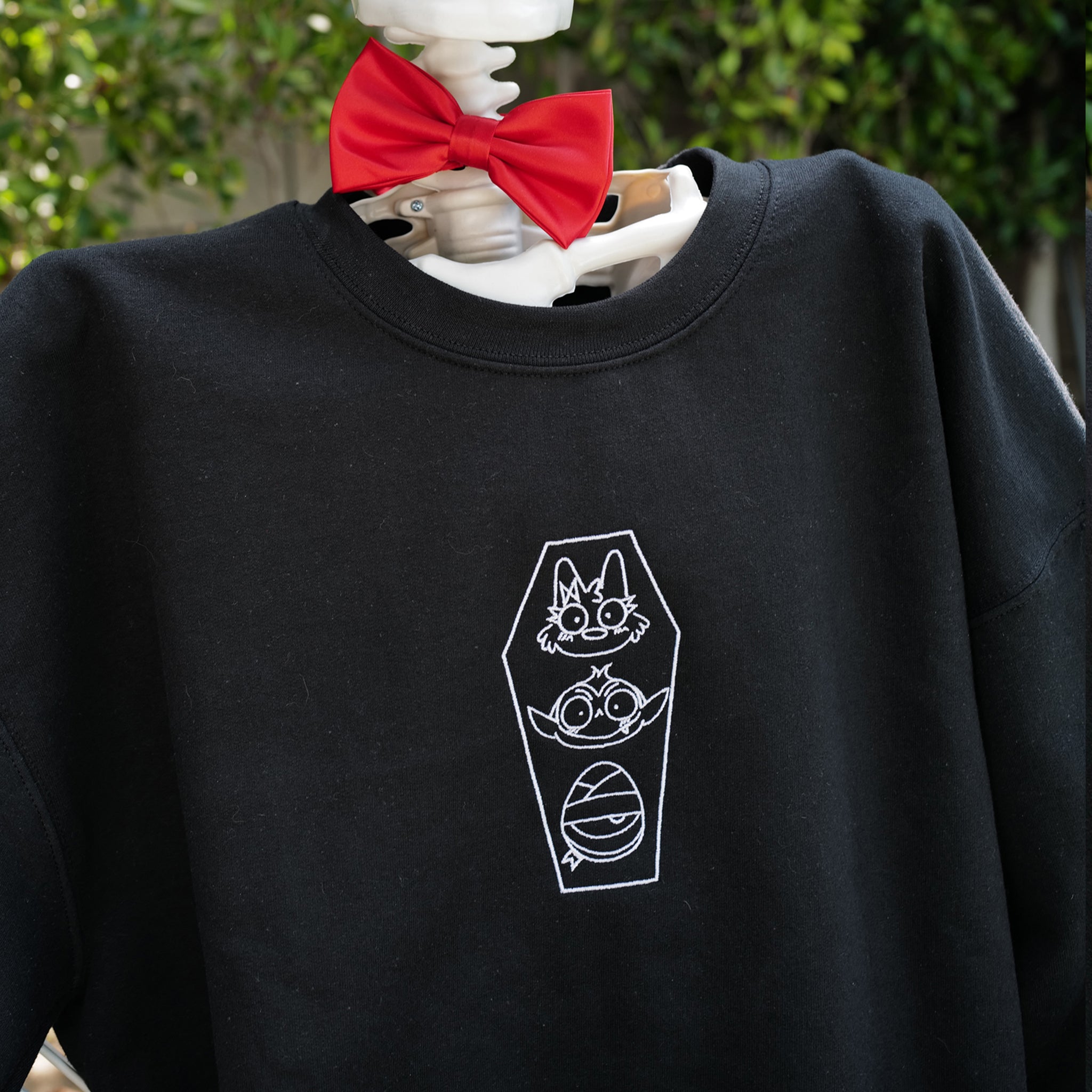 The Bat Pack Minimal Coffin Embroidered Sweatshirt